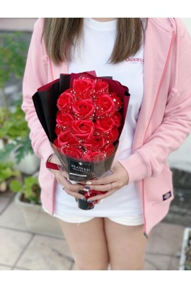 [現貨發售] Eternal Florist - 石鹼香皂永生花束21朵連禮盒 / LED Rose